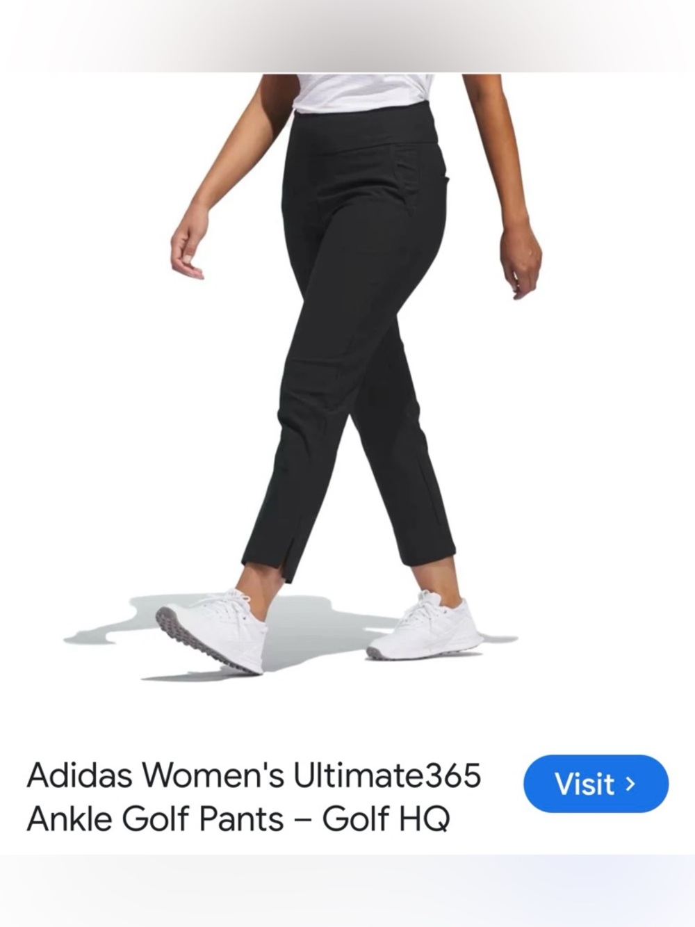 Adidas Women's Ultimate365 Black Golf Pants sz 4